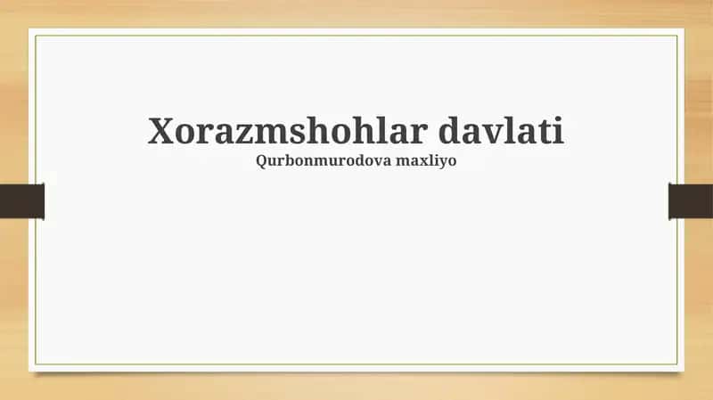 Xorazmshohlar davlati 1