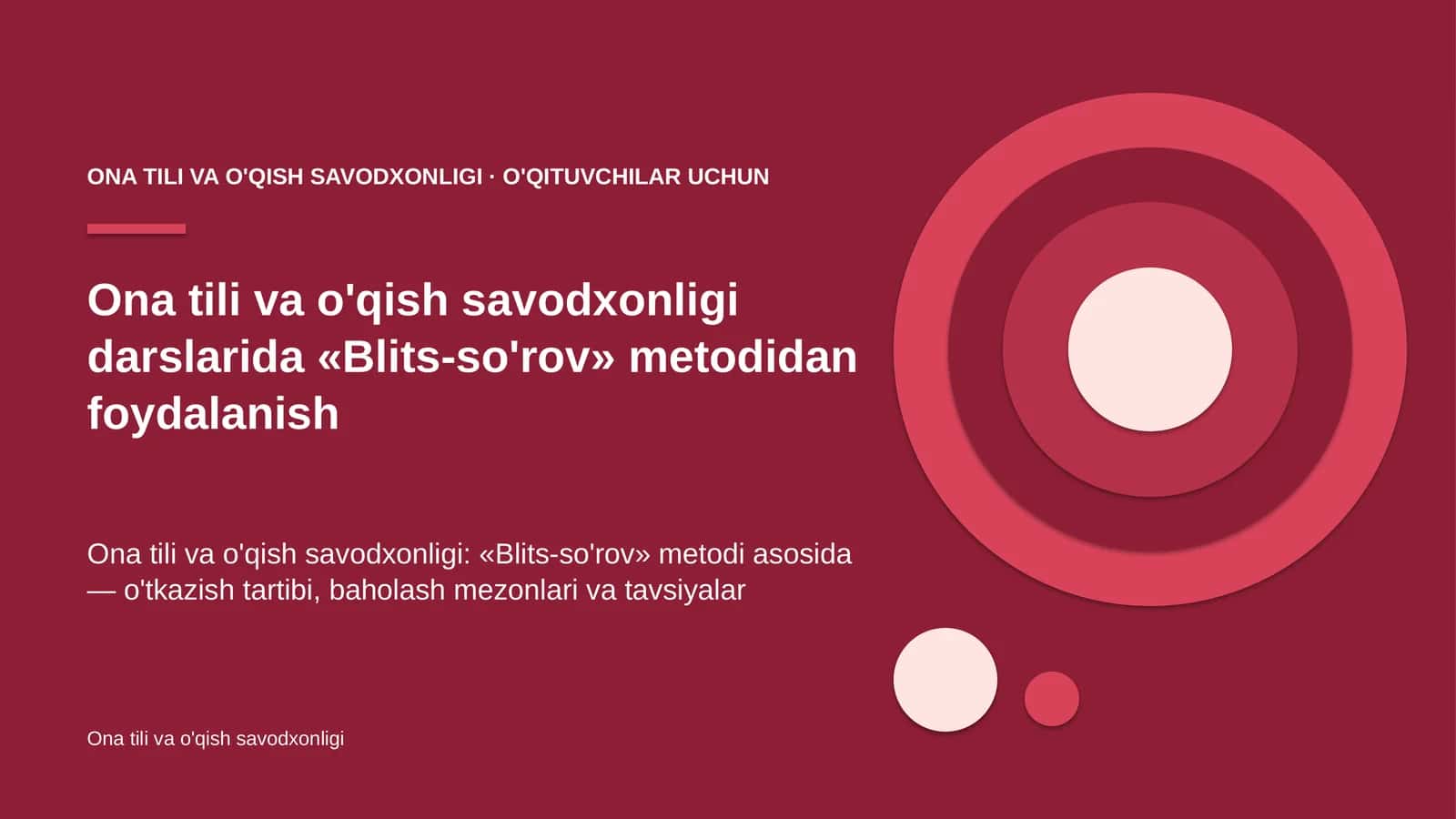 ona tili va o'qish savodxonligi darslarida blits so'rov metodidan foydalanish 8999 1