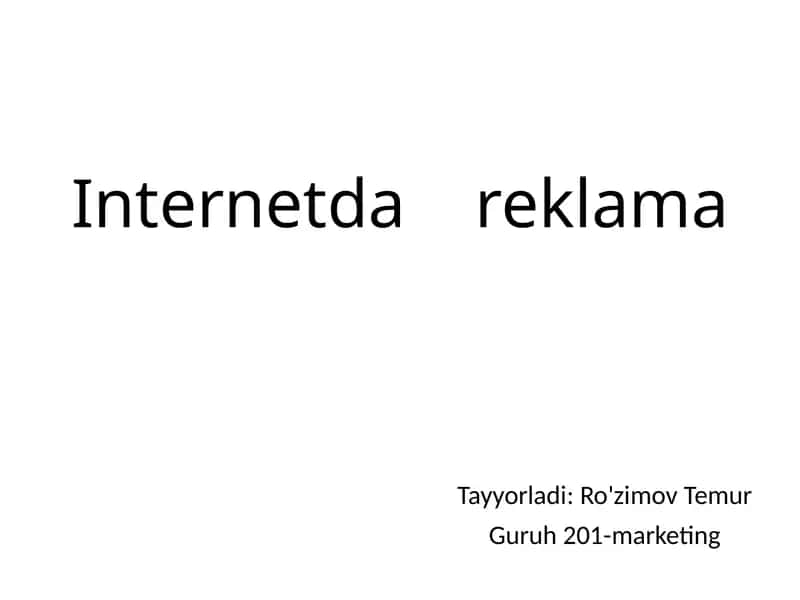 Internetda reklama 1
