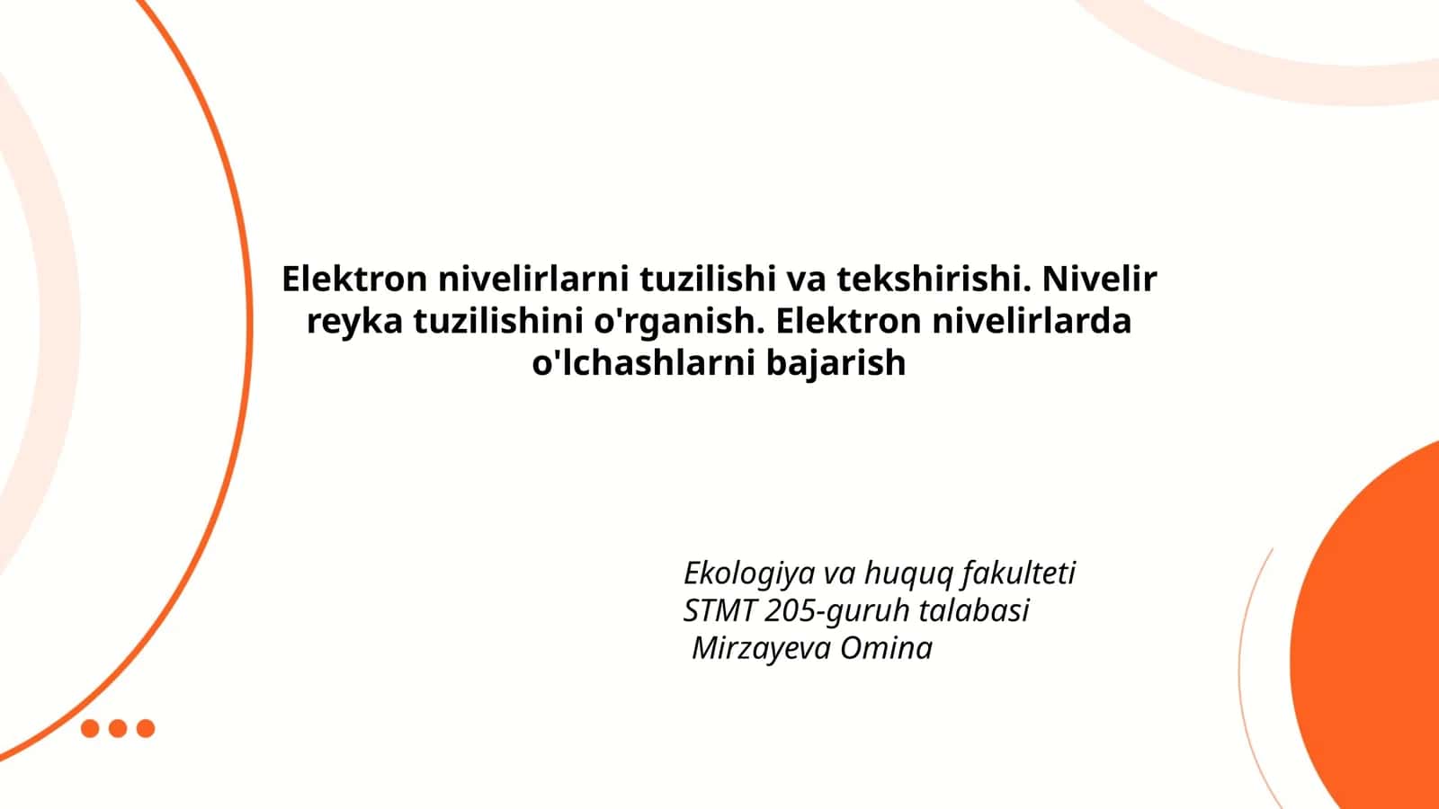 Elektron nivelirlarni tuzilishi va tekshirishi 1