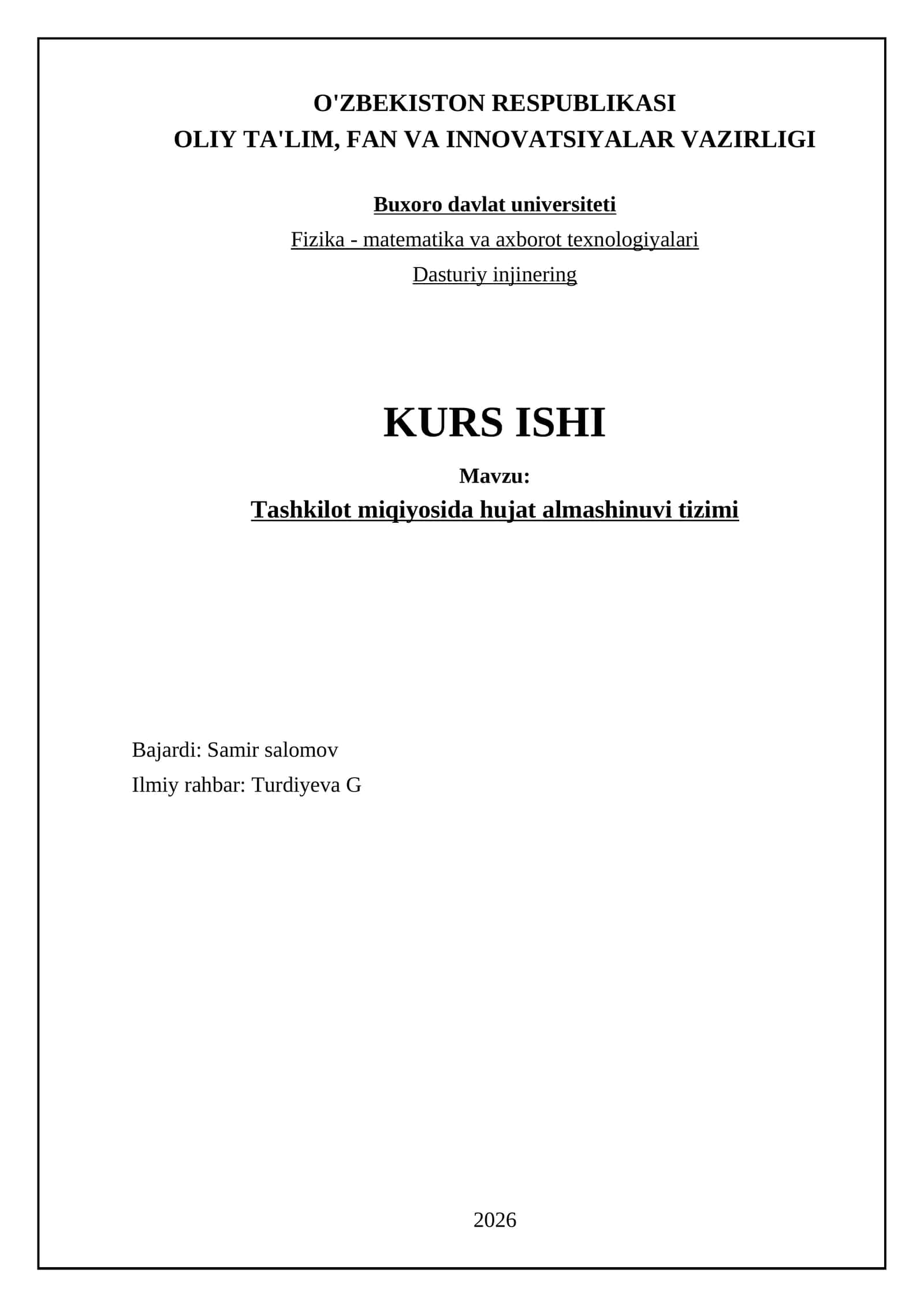 Tashkilot miqiyosida hujat almashinuvi tizimi 1