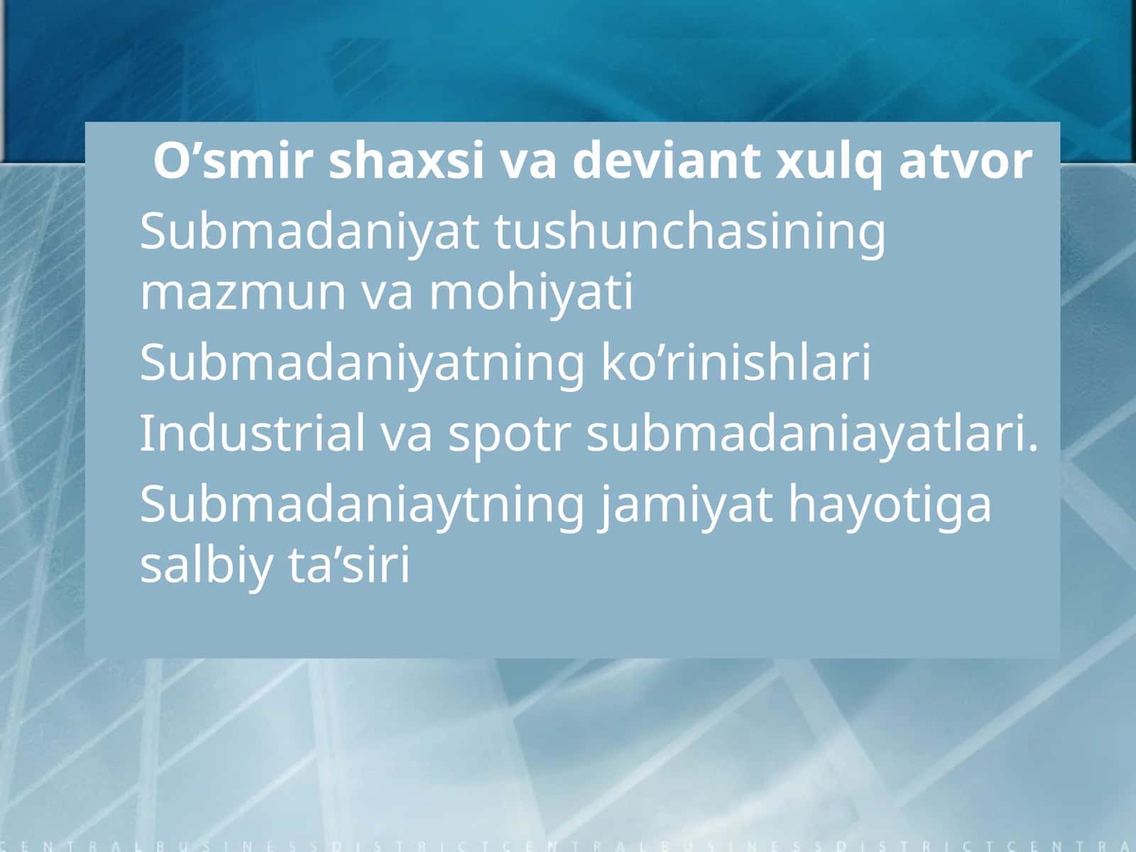 Submadaniyattushunchasiningmazmunvamohiyati 1