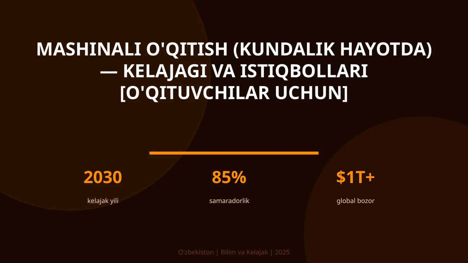 MASHINALI O'QITISH (KUNDALIK HAYOTDA) — KELAJAGI VA ISTIQBOLLARI [O'QITUVCHILAR UCHUN] 1