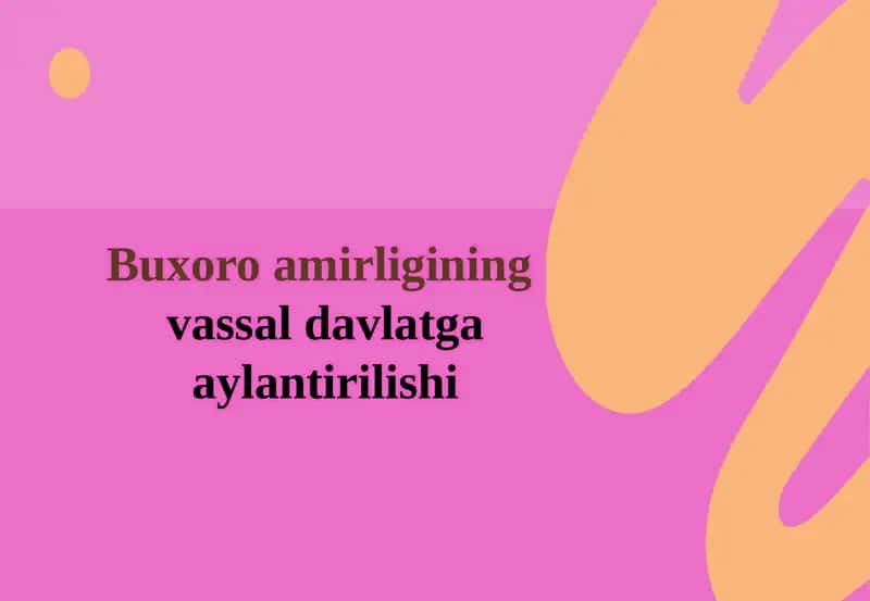 Buxoroamirligining vassaldavlatga aylantirilishi 1