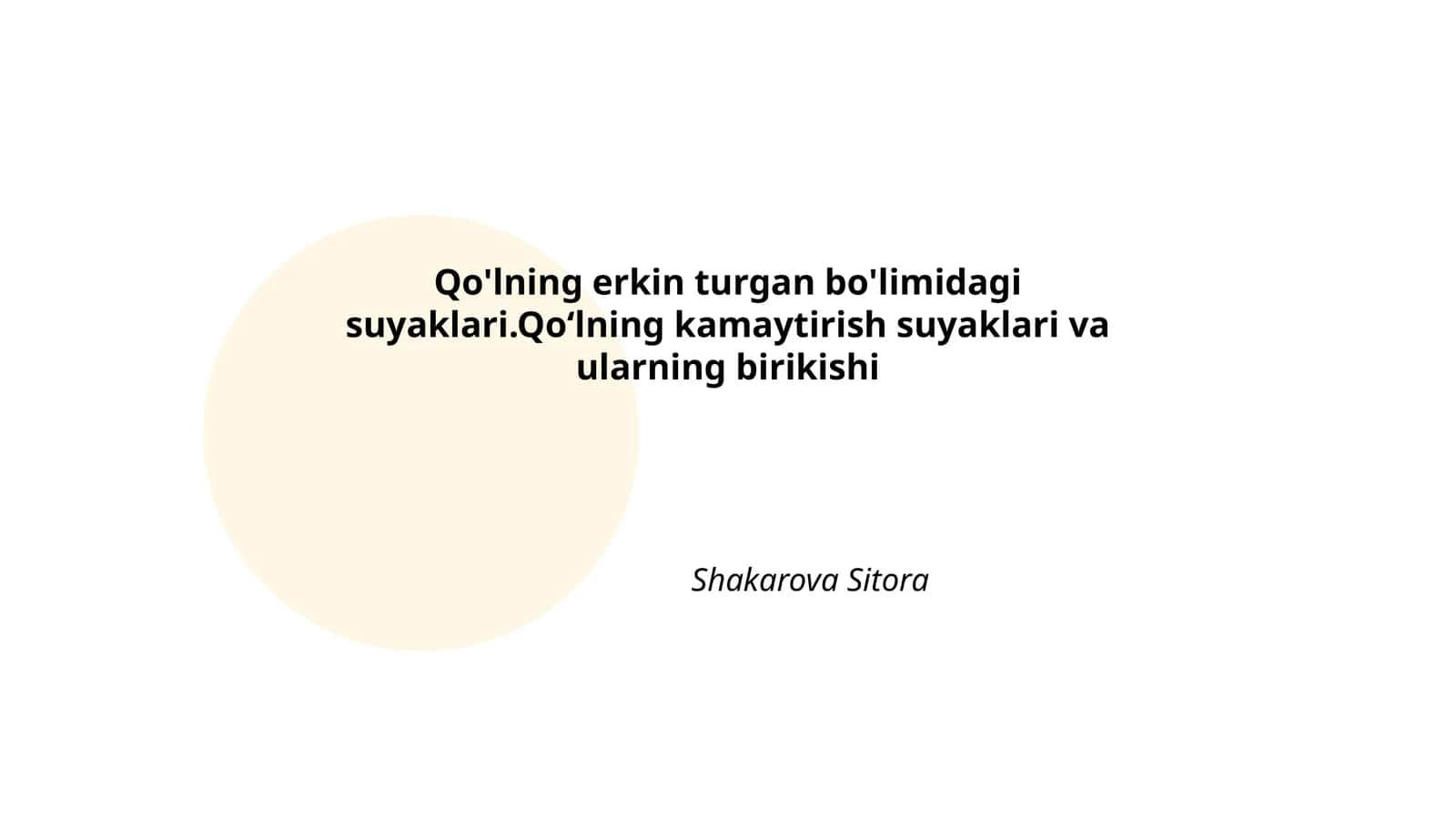 Qo'lning erkin turgan bo'limidagi suyaklari 1
