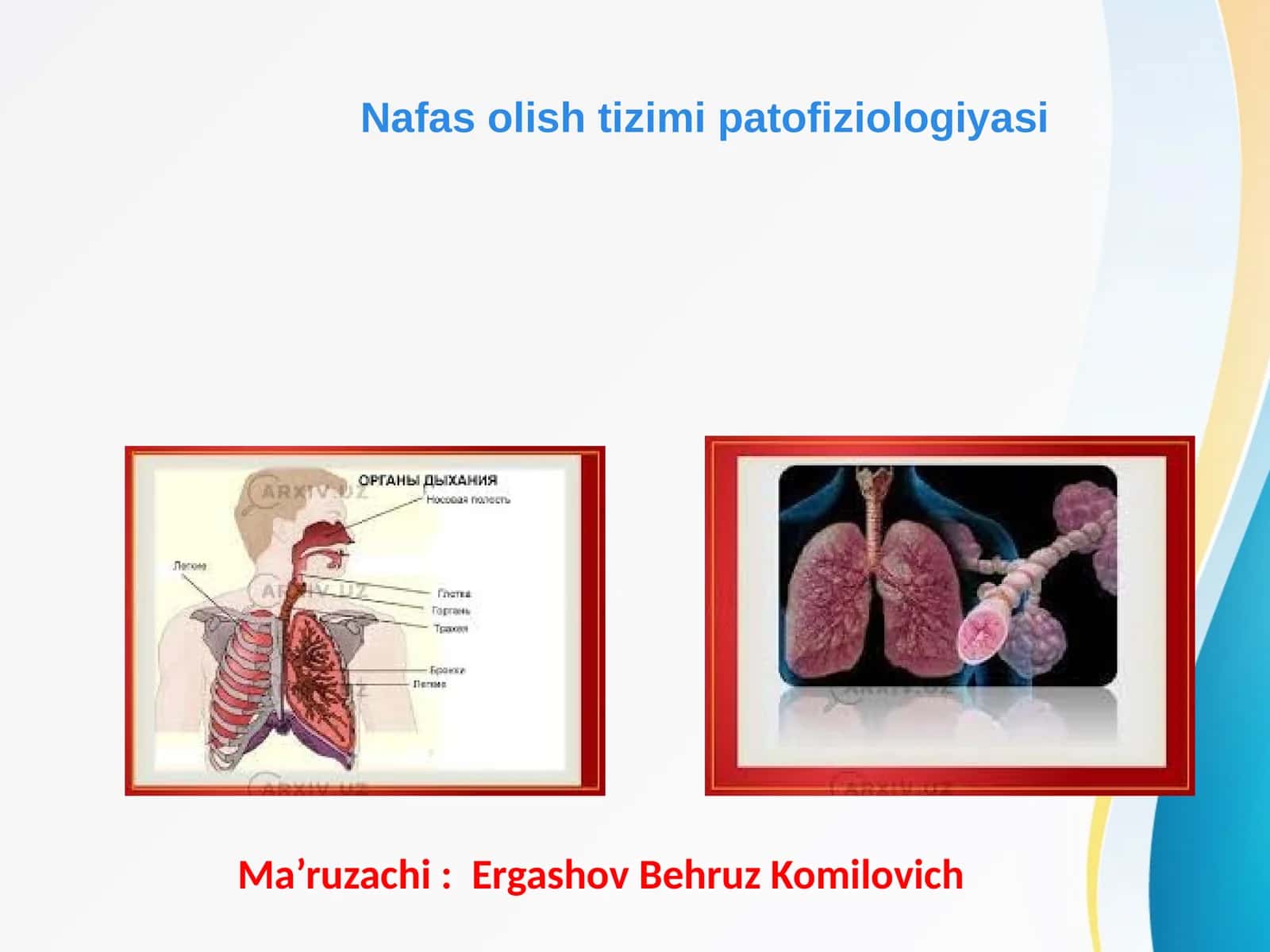 Nafas olish tizimi patofiziologiyasi 1