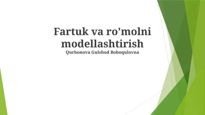 Fartuk va ro'molni modellashtirish 1