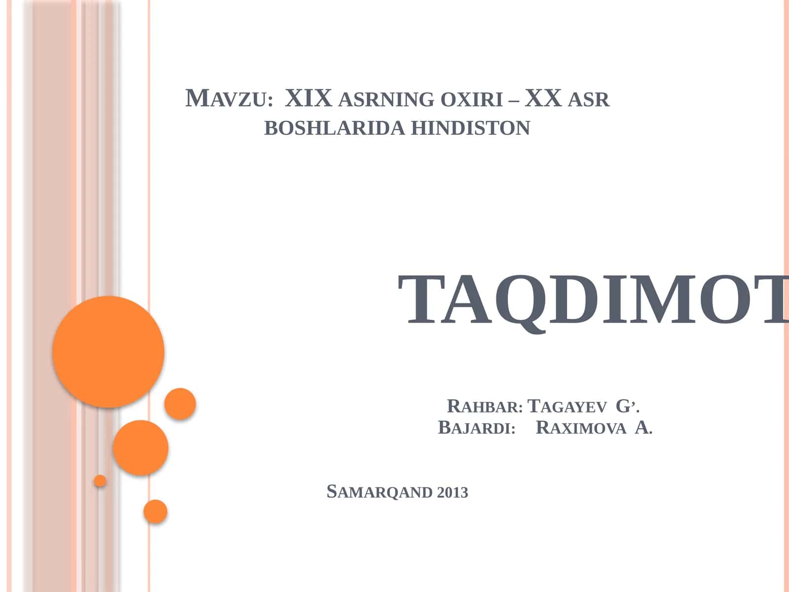 XIX asrning oxiri - XX asr boshlarida Hindiston 1