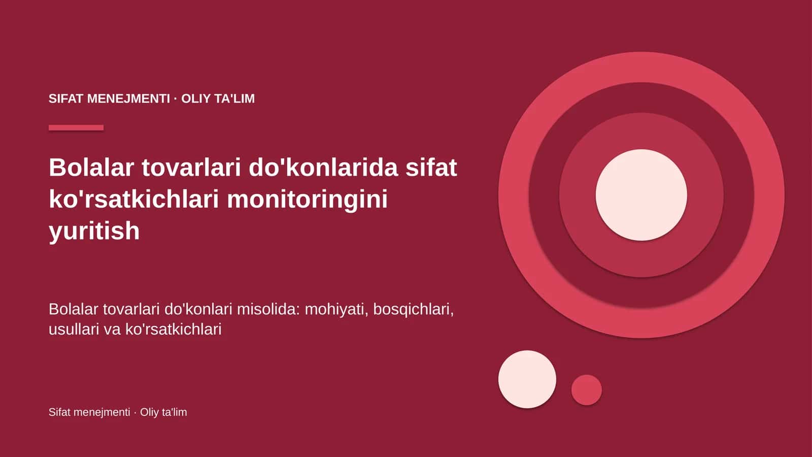 Sifat Menejmenti · Oliy Ta'l 1