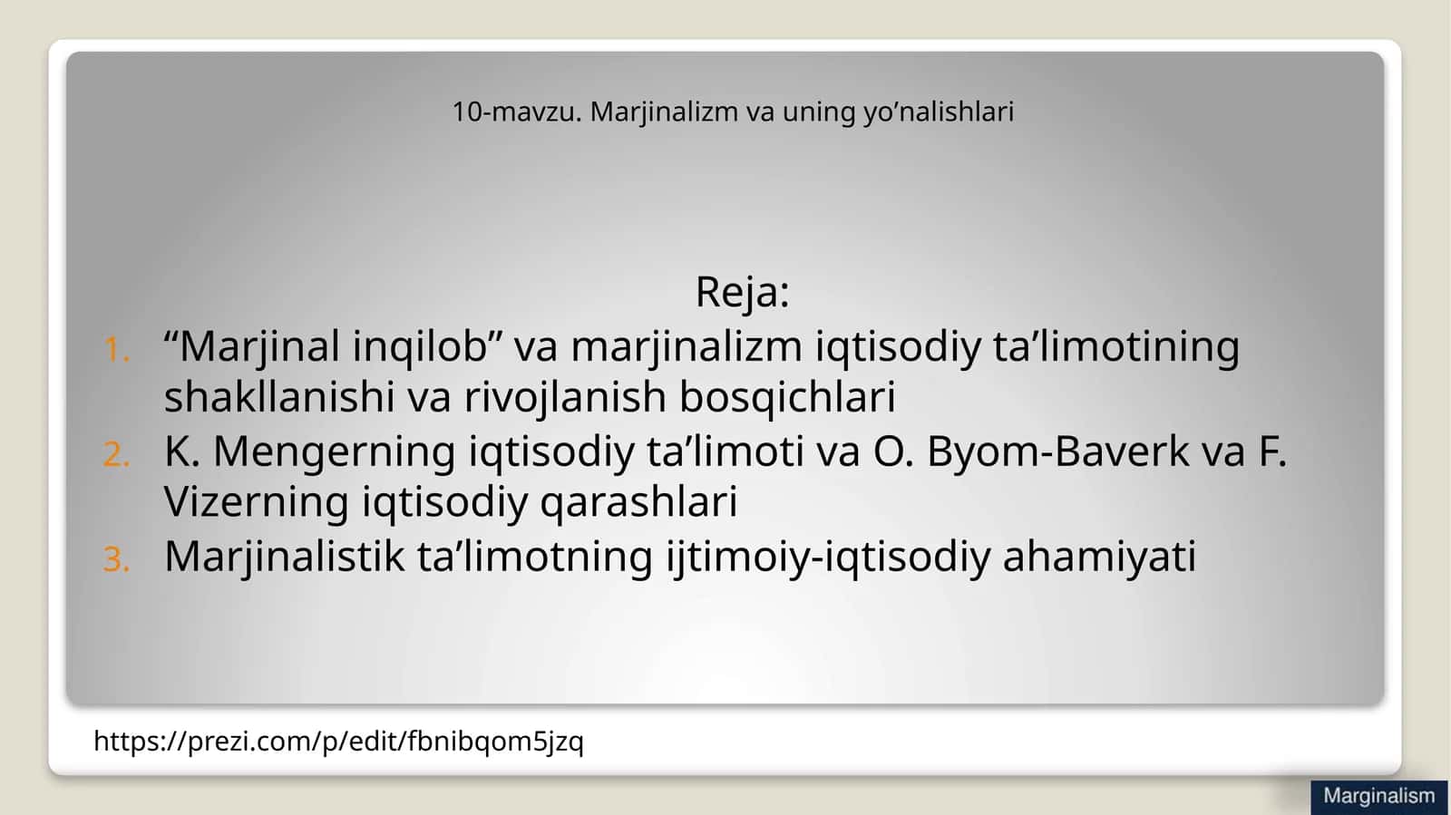 10-mavzu. Marjinalizm va uning yoʼnalishlari 1