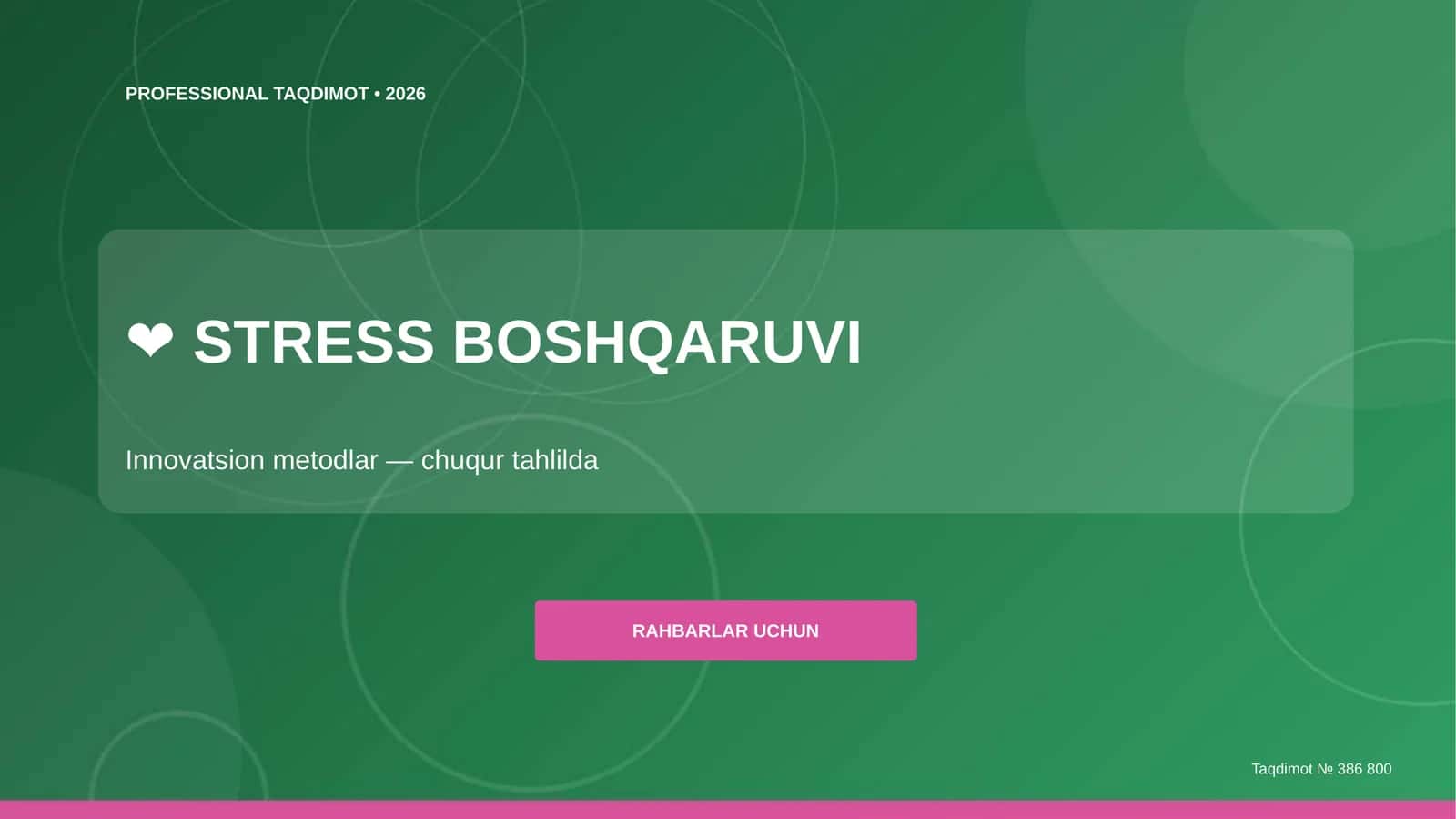 STRESS BOSHQARUVI 1