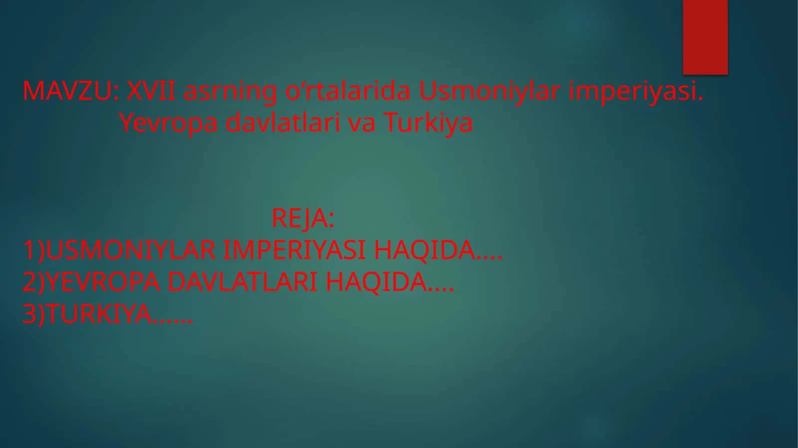 Usmoniylar imperiyasi 1