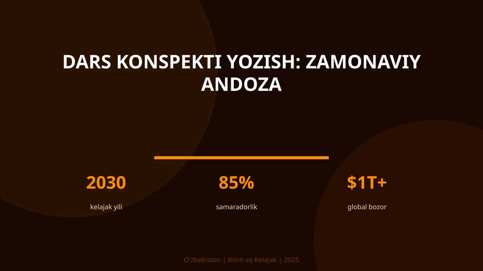 Dars konspekti yozish: zamonaviy andoza 1
