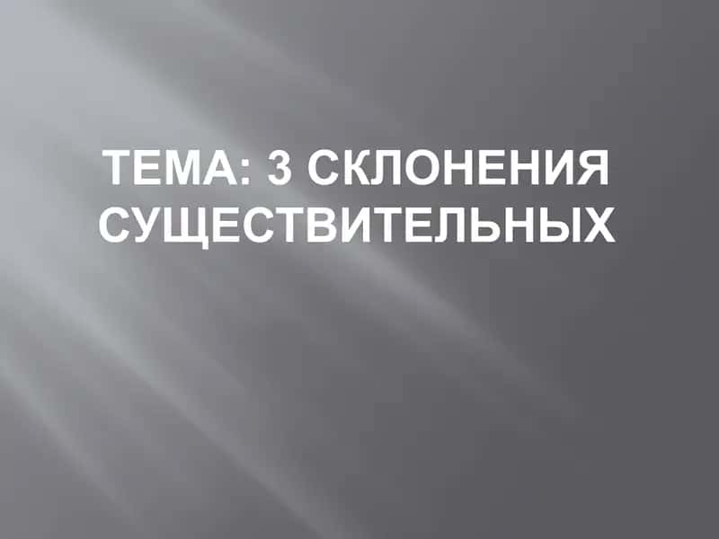склонения существительных 1