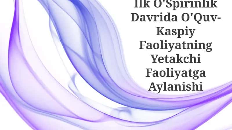 O'Spirinlik Davri Ta'limi 1