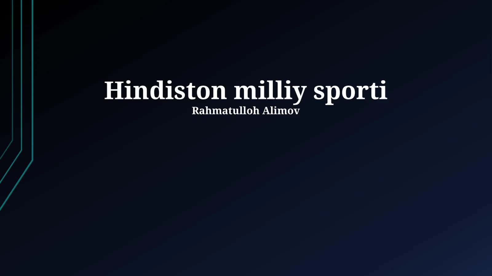 Hindiston milliy sporti 1