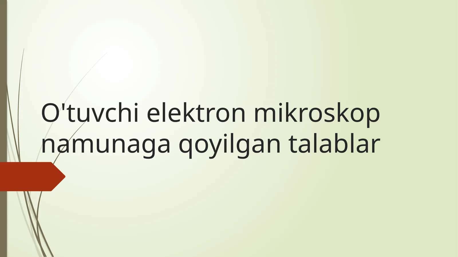 O'tuvchi elektron mikroskop namunaga qoyilgan talablar | Fizika prezentatsiya PPT 1