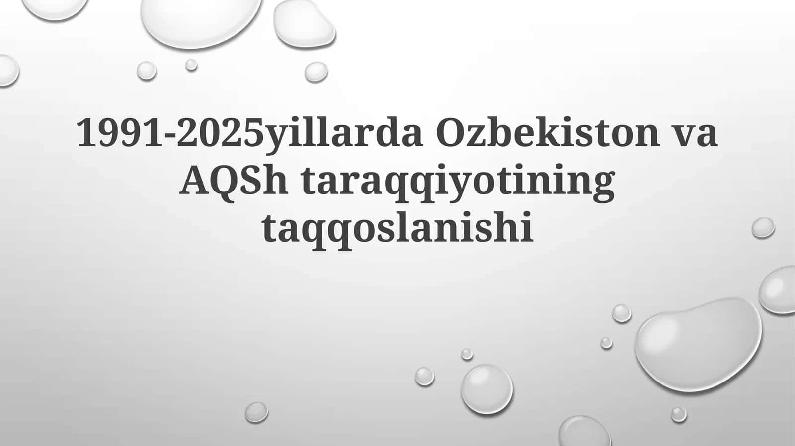 1991-2025 yillarda O'zbekiston va AQSh ta'rqqiyotining taqqoslanishi 1