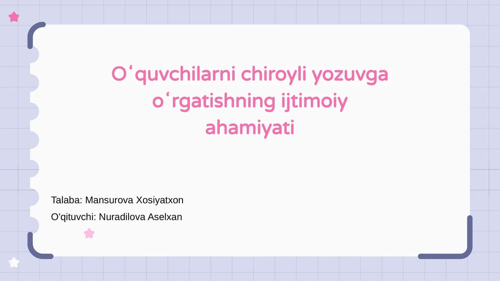 Chiroyli yozuvga o'rgatishning ijtimoiy ahamiyati 1