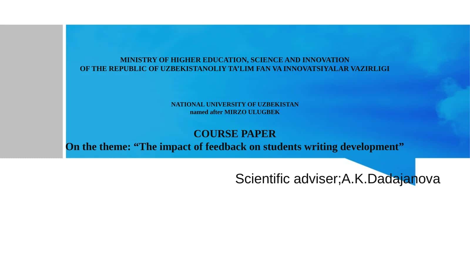 The impact of feedback on students writing development 1