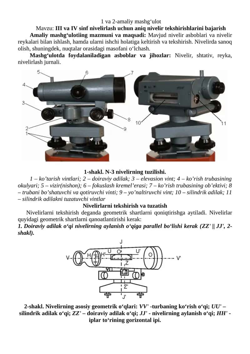 Nivelirning tuzilishi 1