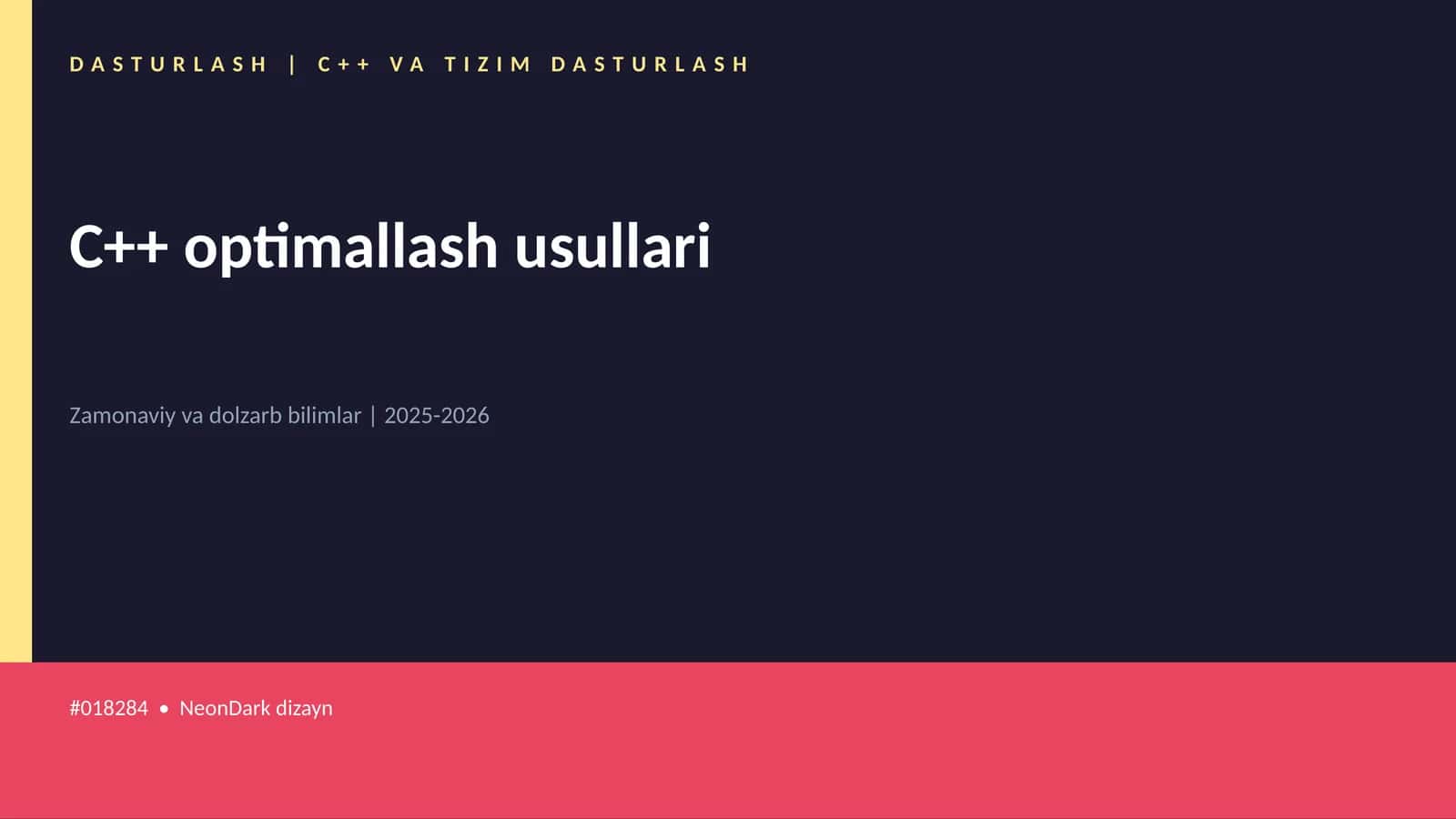 C++ VA TIZIM DASTURLASH 1