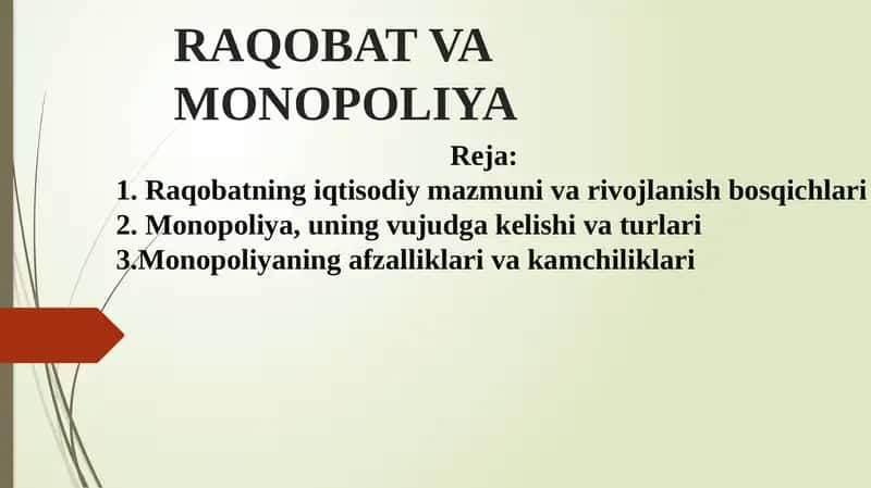 RAQOBAT VA MONOPOLIYA 1