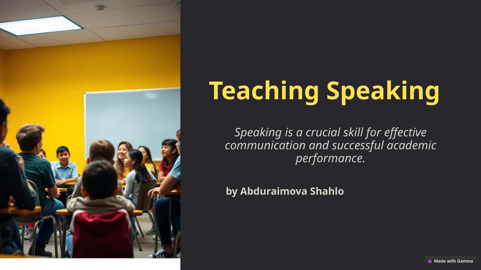 Teaching Speaking 1