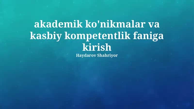 Professional Kompotensiyaning Asosiy Unsurlari 1