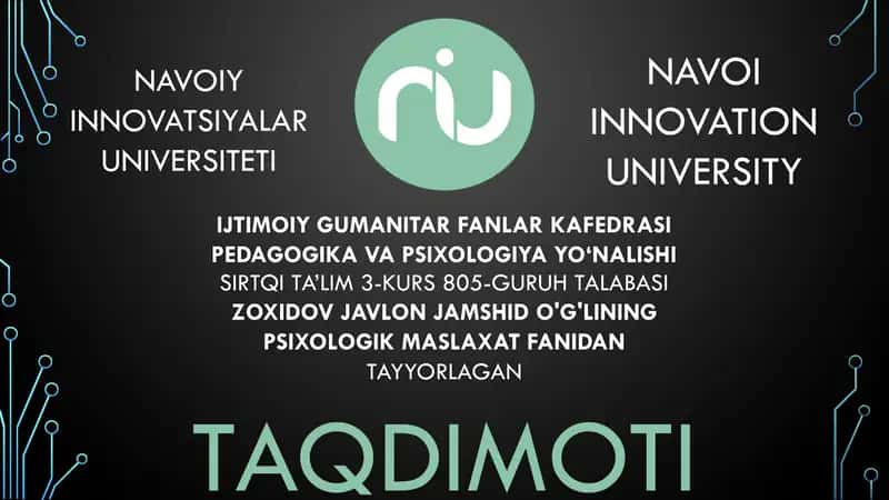 Psixologik Maslaxat Fanidan Taqdimot 1