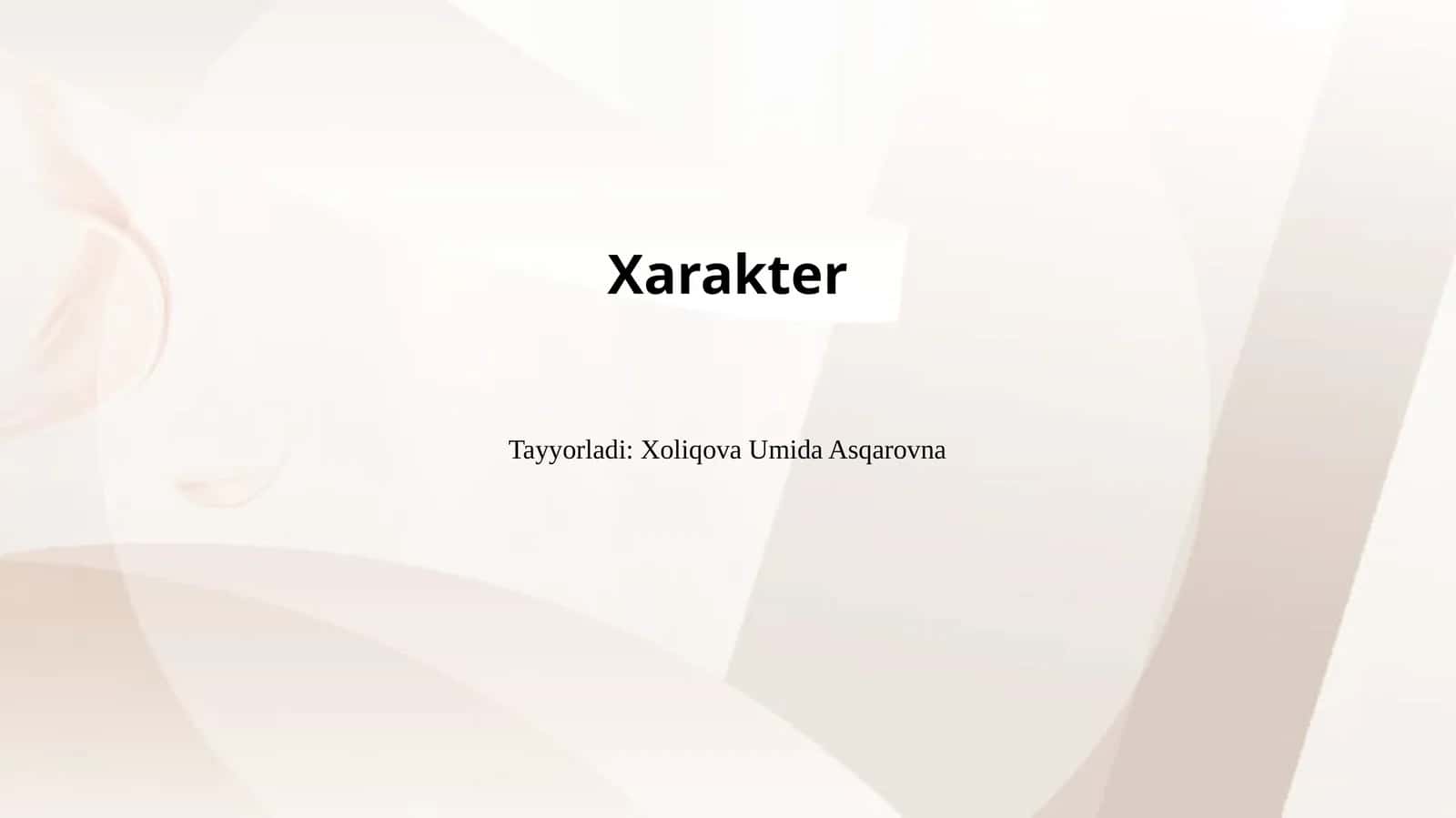 Xarakter 1