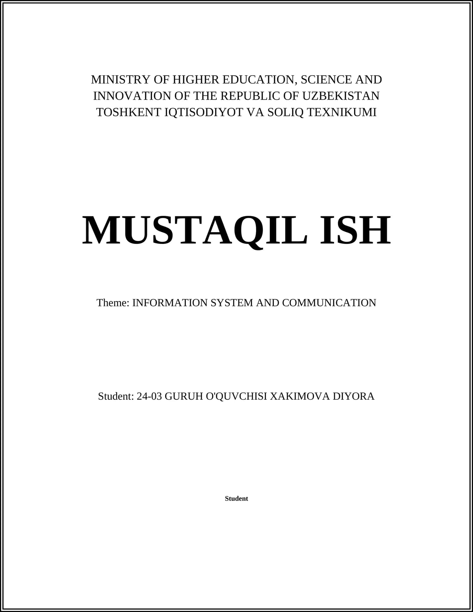 Information System architecture (ISA) 1