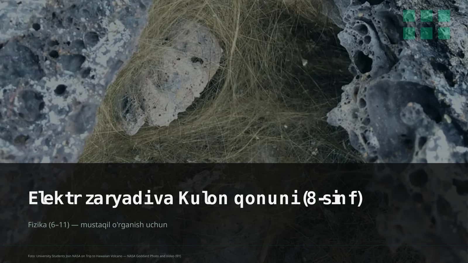 Elektr zaryadi va Kulon qonuni (8-sinf) 1