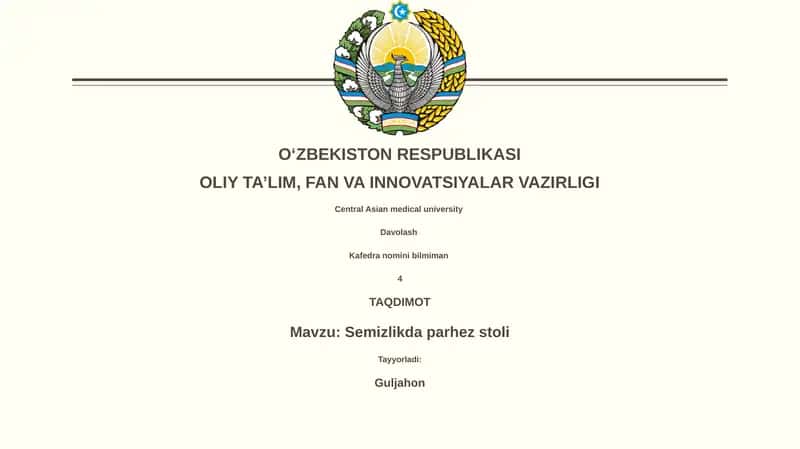 Semizlikda parhez stoli 1