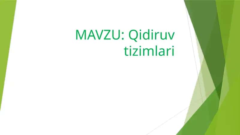 Qidiruv tizimlari 1