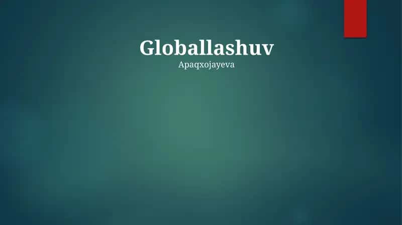 Globallashuv 1