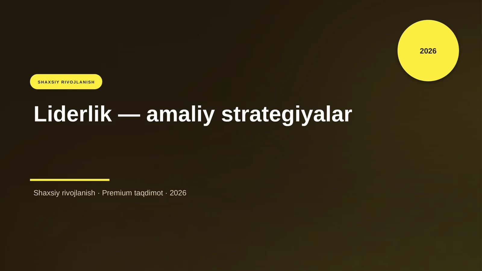 Liderlik — amaliy strategiyalar 1
