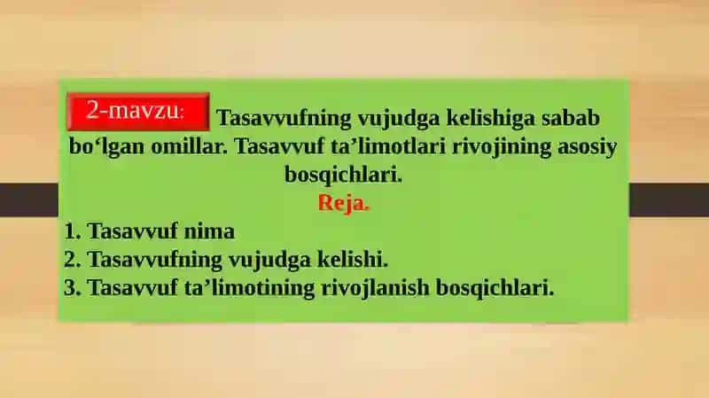 Tasavvuf ta'limoti 1
