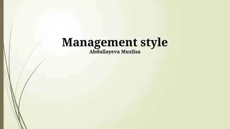 Management style 1