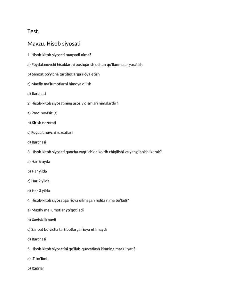 Hisob siyosati 1