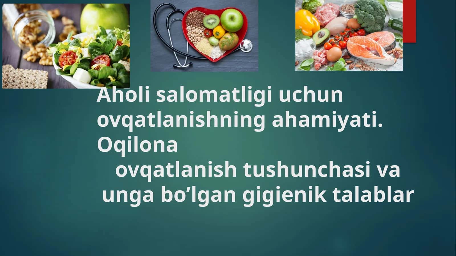 Oqilona ovqatlanish tushunchasi 1