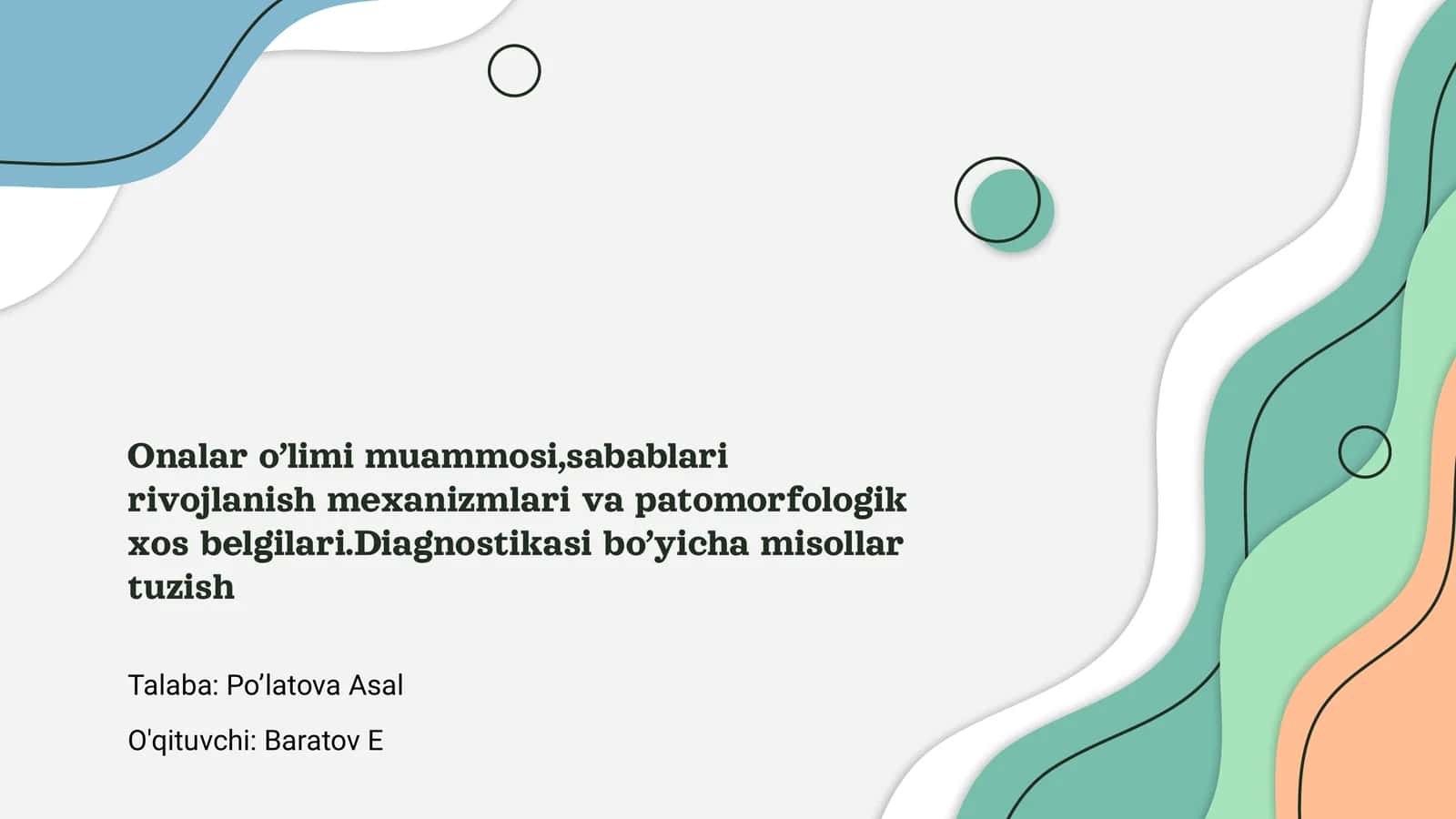 Onalar o’limi muammosi 1