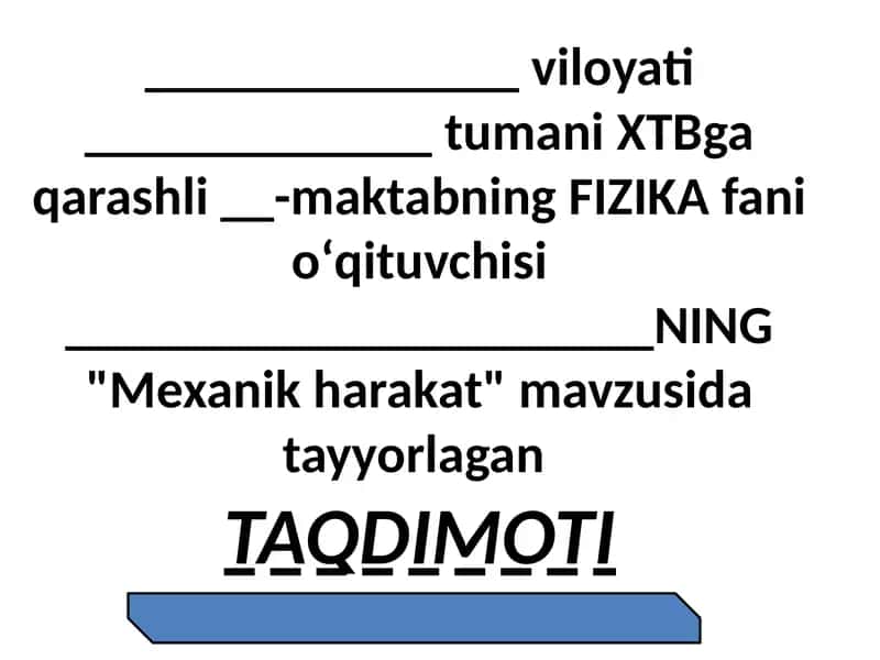 Mexanik harakat 1