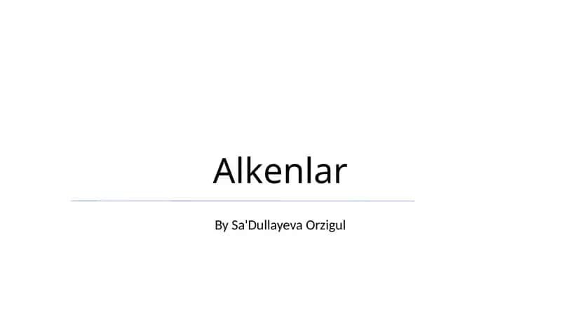 Alkenlar 1