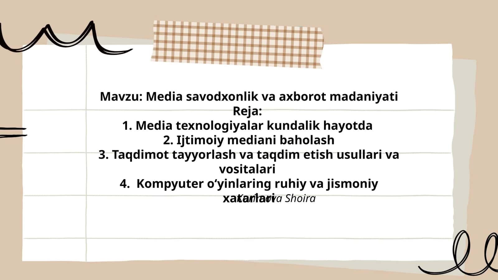 Media savodxonlik va axborot madaniyati 1