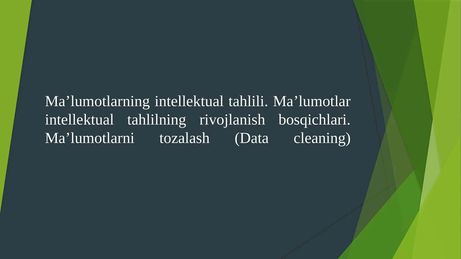 Ma'lumotlarni tozalash (Data cleaning) 1