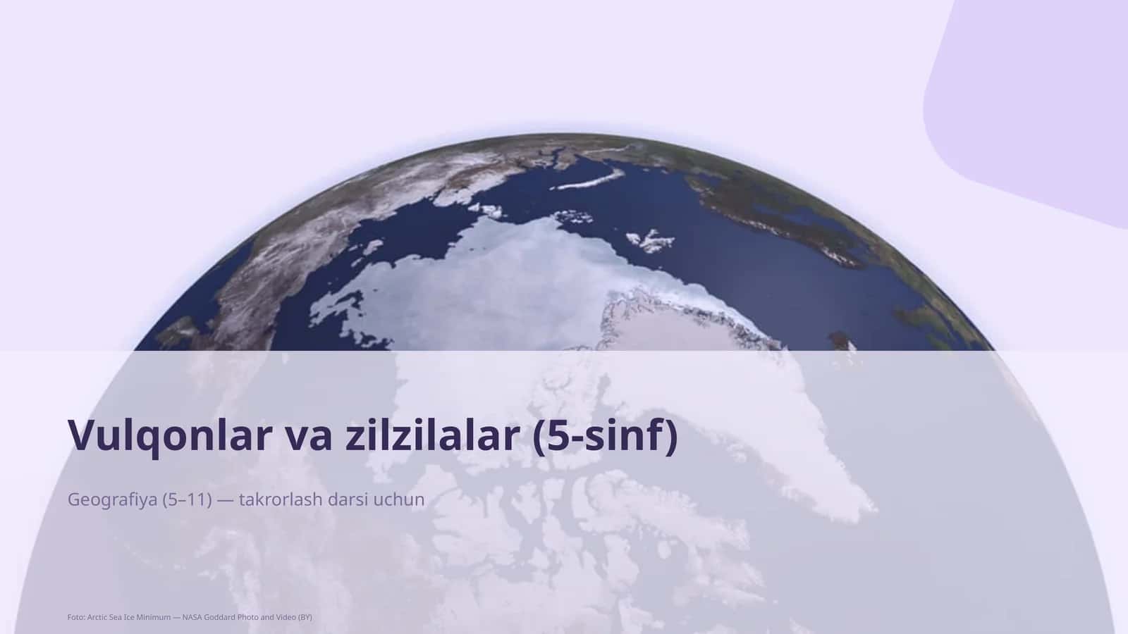 Vulqonlar va zilzilalar (5-sinf) 1