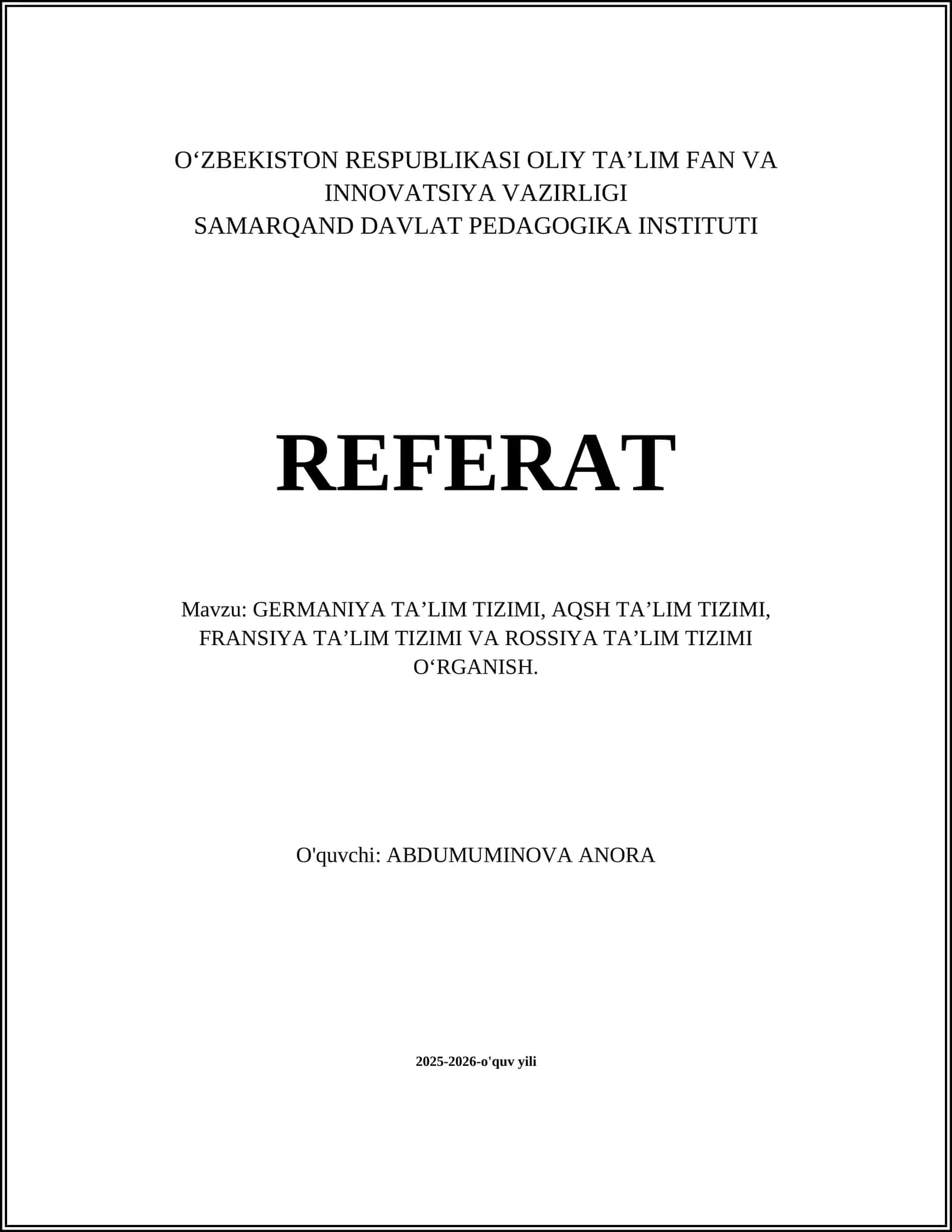 GERMANIYA TA’LIM TIZIMI 1