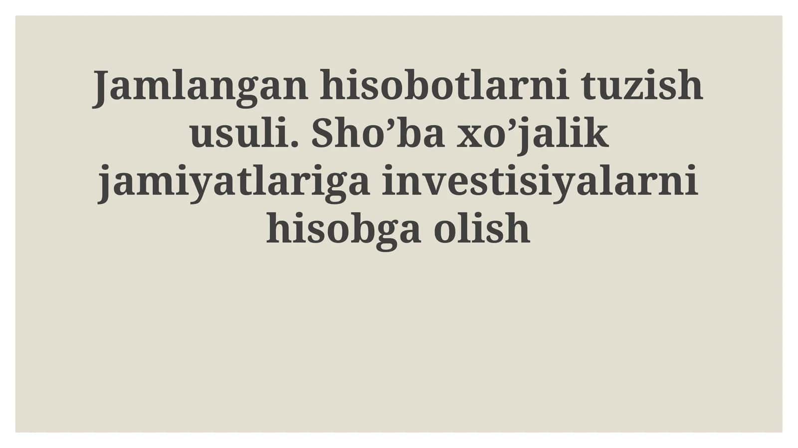 Jamlangan hisobotlarni tuzish usuli 1