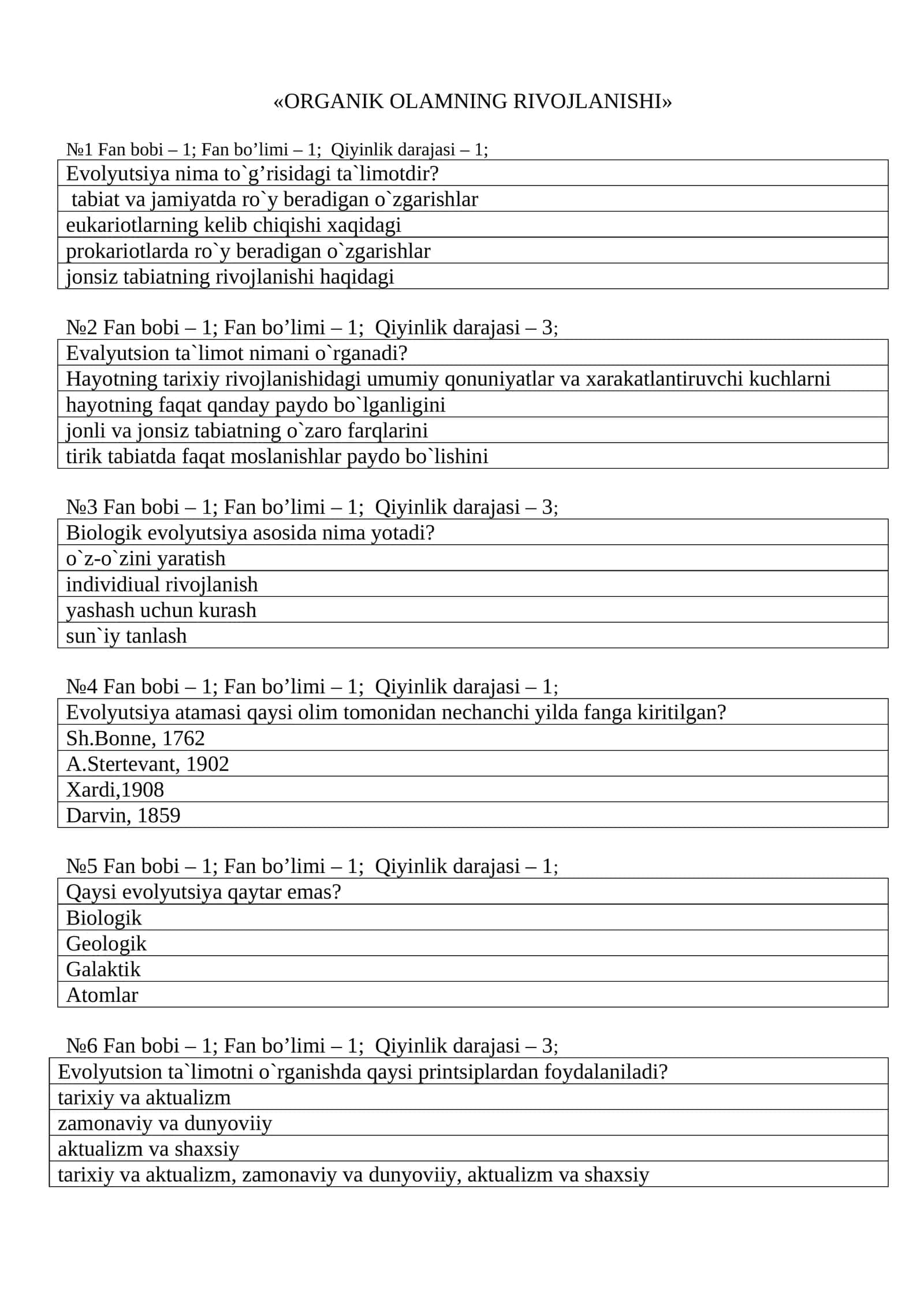 ORGANIK OLAMNING RIVOJLANISHI 1